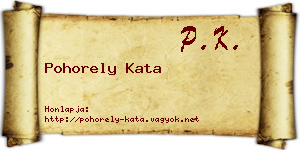 Pohorely Kata névjegykártya